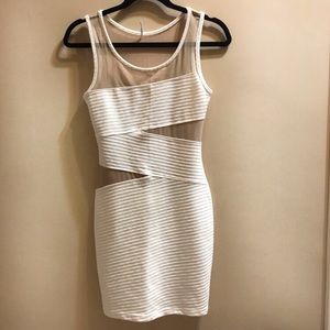 White Mesh Bodycon Dress